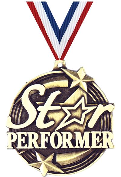 2" 3D STAR PERFORMER GOLD MDL
