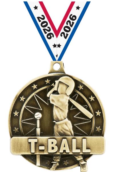 2" 3D T-BALL PLAYER GOLD