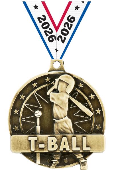 2" 3D T-BALL PLAYER GOLD