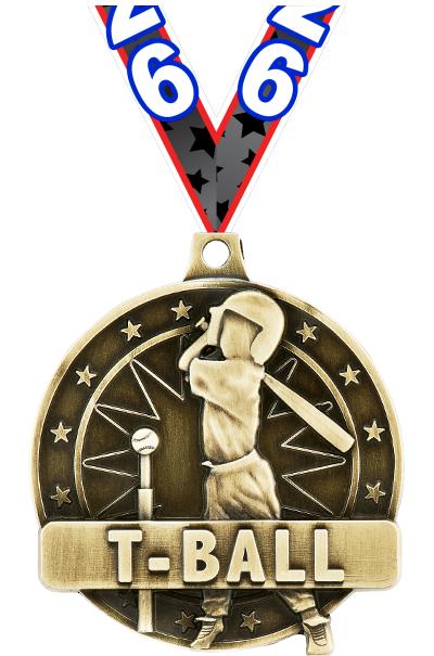 2" 3D T-BALL PLAYER GOLD