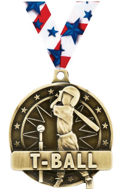 2" 3D T-BALL PLAYER GOLD