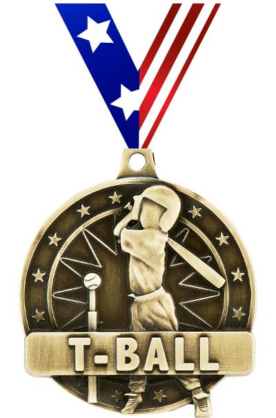 2" 3D T-BALL PLAYER GOLD