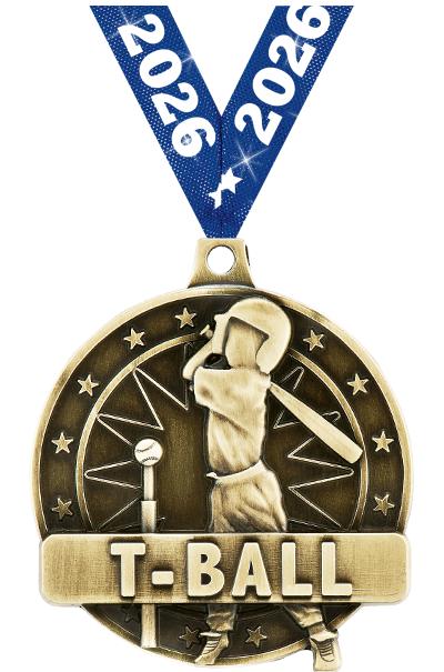 2" 3D T-BALL PLAYER GOLD