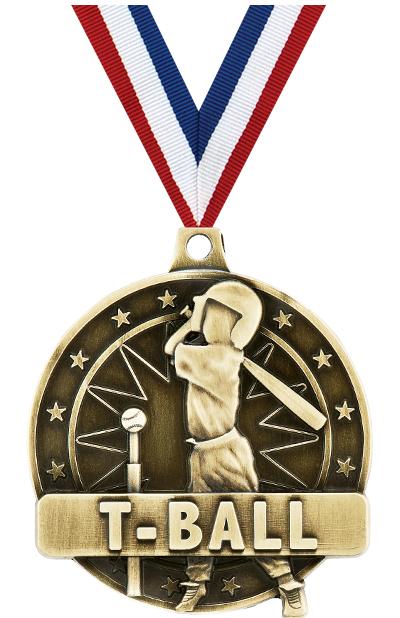 2" 3D T-BALL PLAYER GOLD