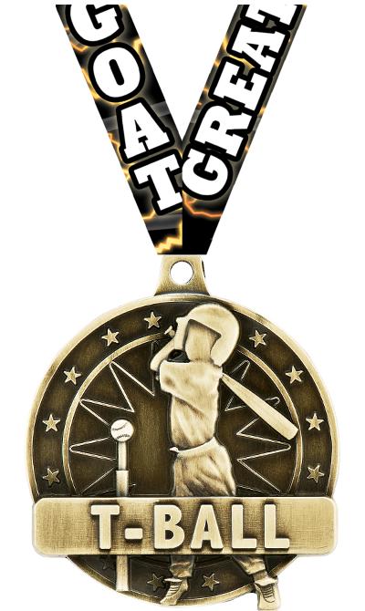 2" 3D T-BALL PLAYER GOLD