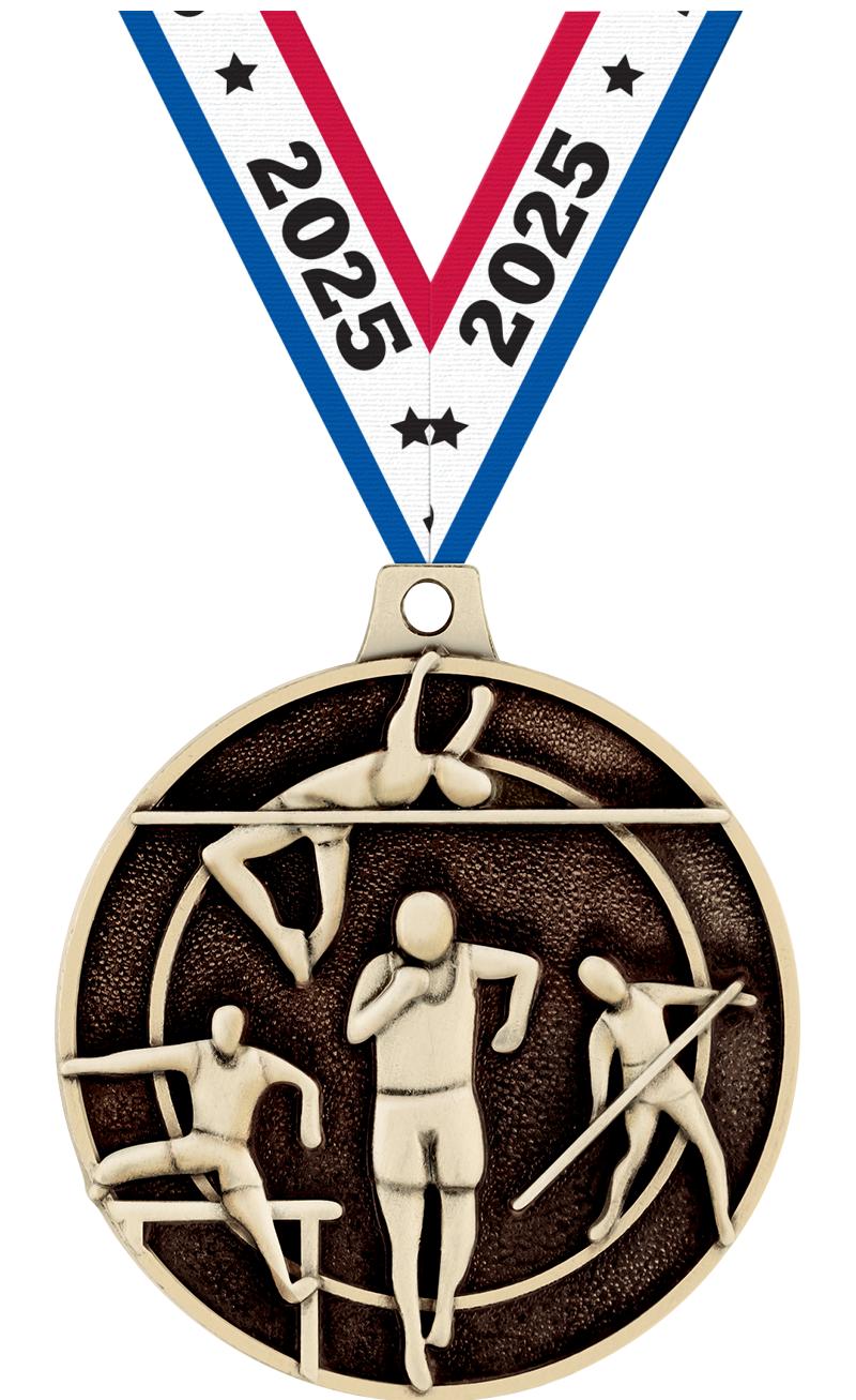 2" 3D TRACK & FIELD MEDAL GOLD