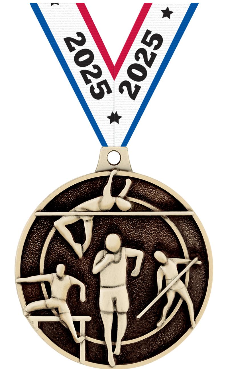 2" 3D TRACK & FIELD MEDAL GOLD