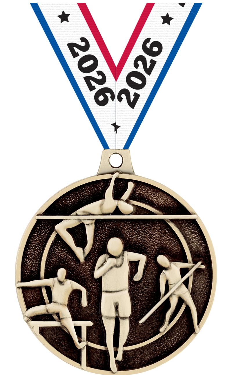 2" 3D TRACK & FIELD MEDAL GOLD