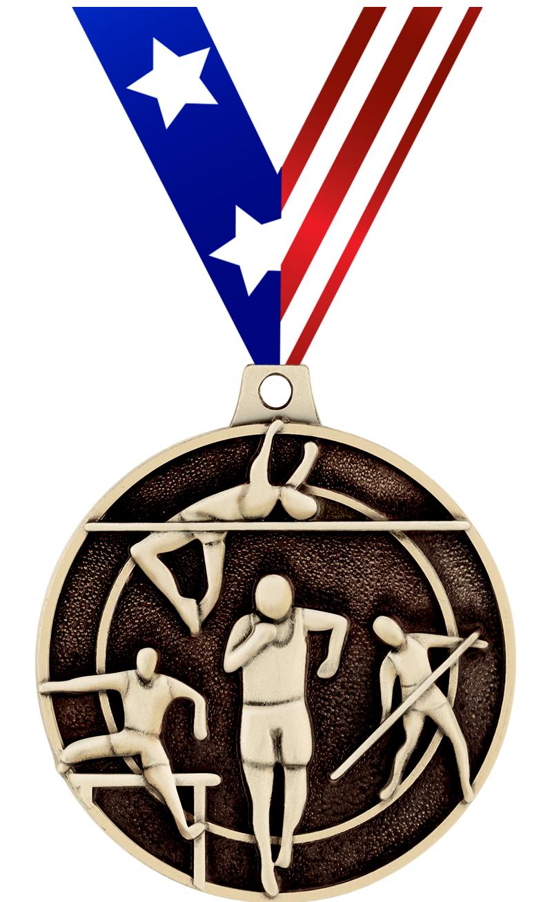 2" 3D TRACK & FIELD MEDAL GOLD