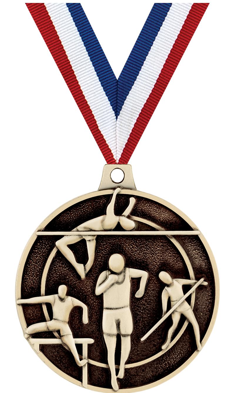 2" 3D TRACK & FIELD MEDAL GOLD