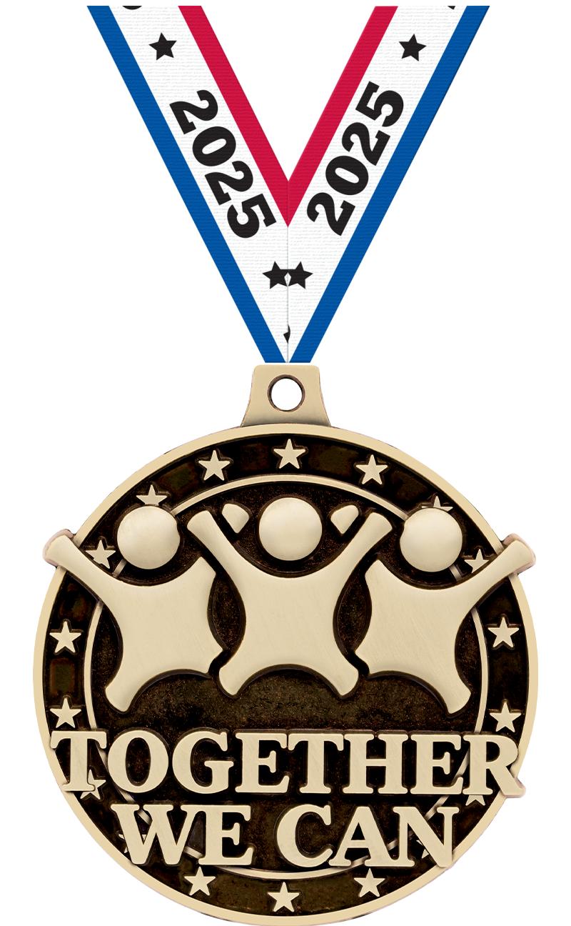 2" 3D TOGETHER WE CAN MEDAL GD