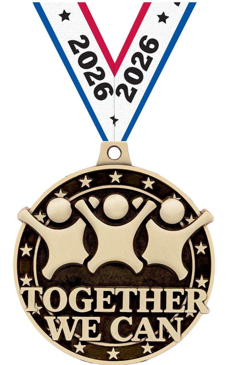 2" 3D TOGETHER WE CAN MEDAL GD