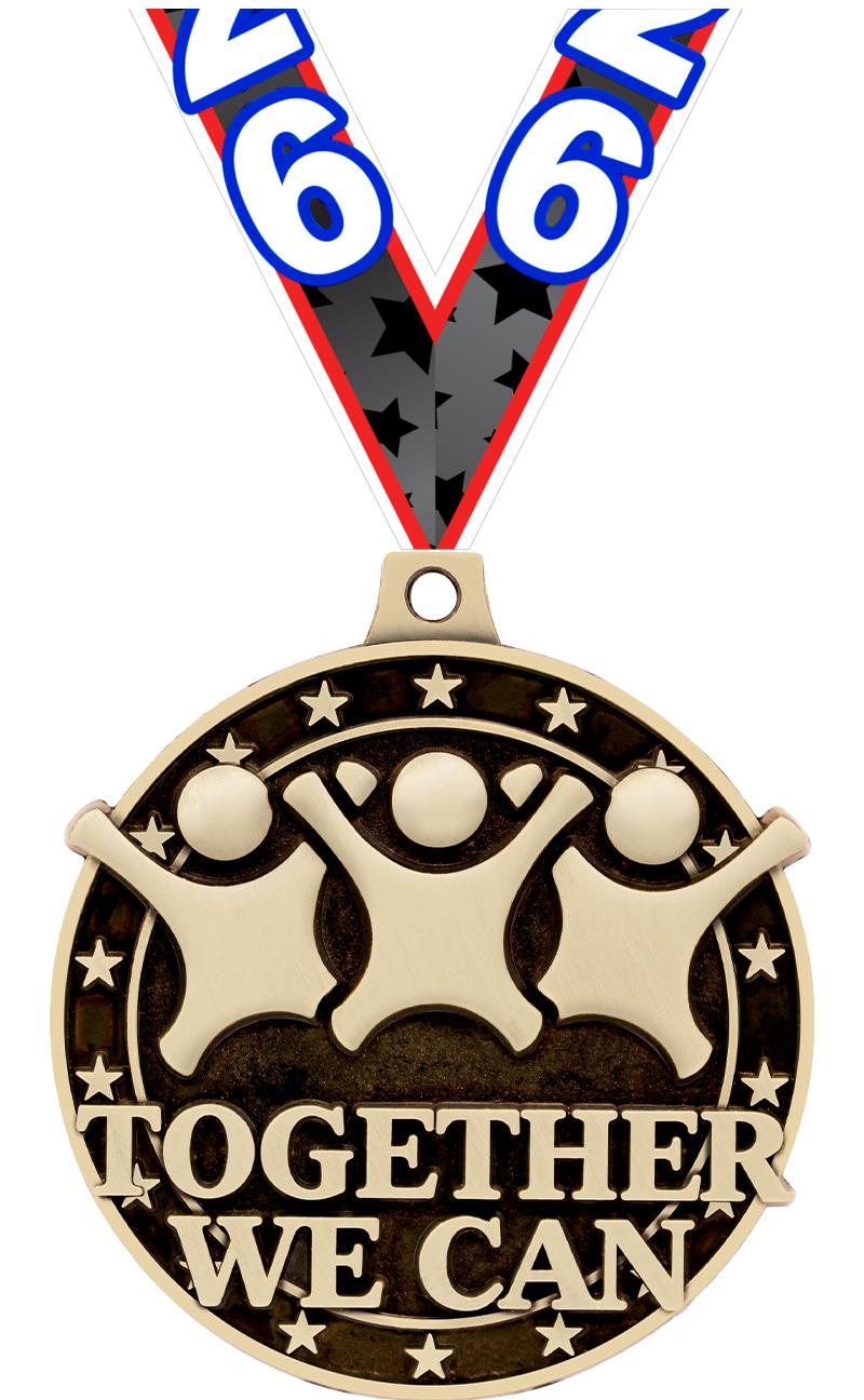 2" 3D TOGETHER WE CAN MEDAL GD