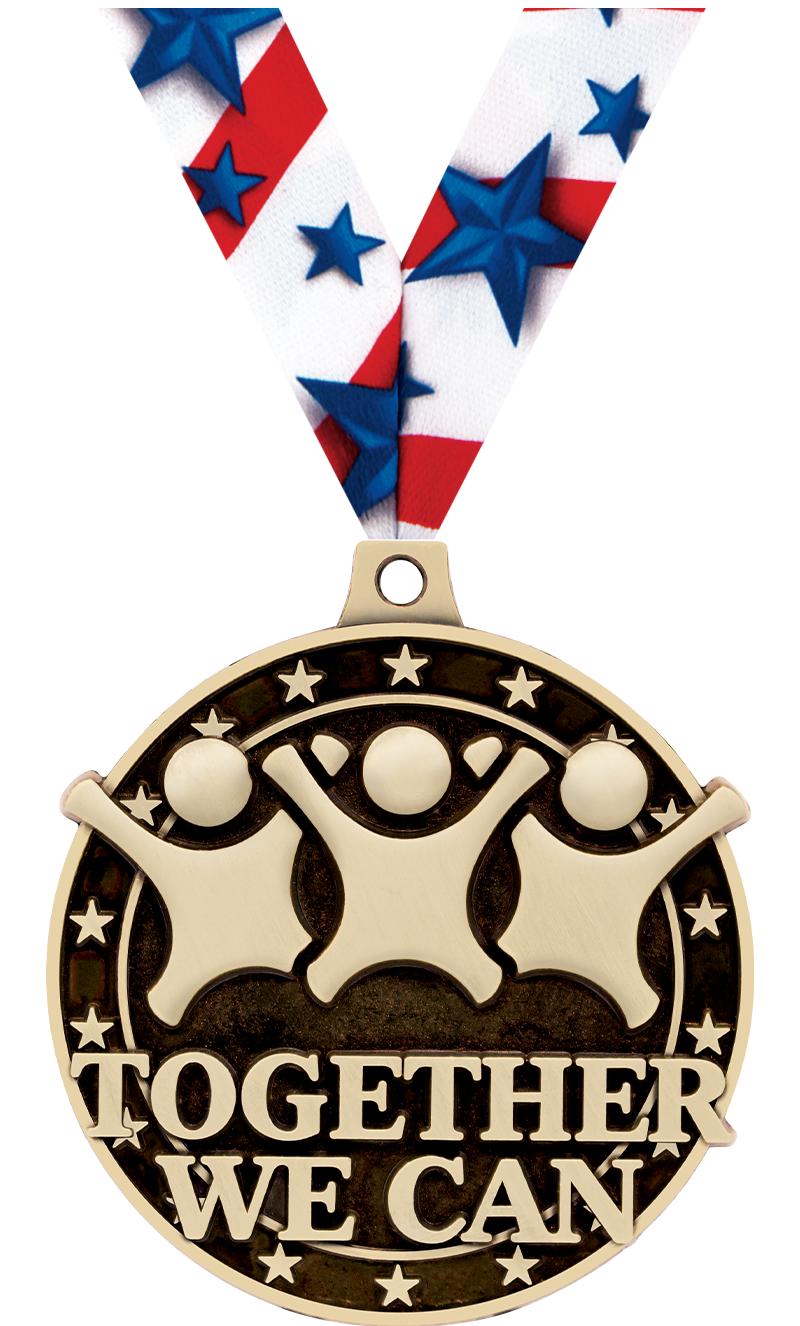 2" 3D TOGETHER WE CAN MEDAL GD