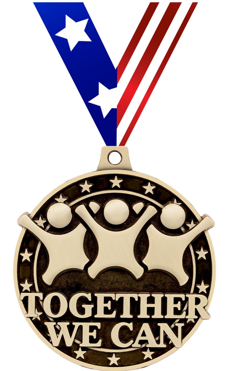 2" 3D TOGETHER WE CAN MEDAL GD