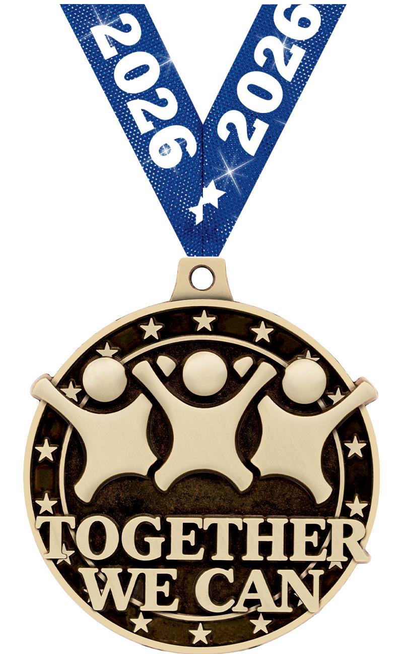 2" 3D TOGETHER WE CAN MEDAL GD