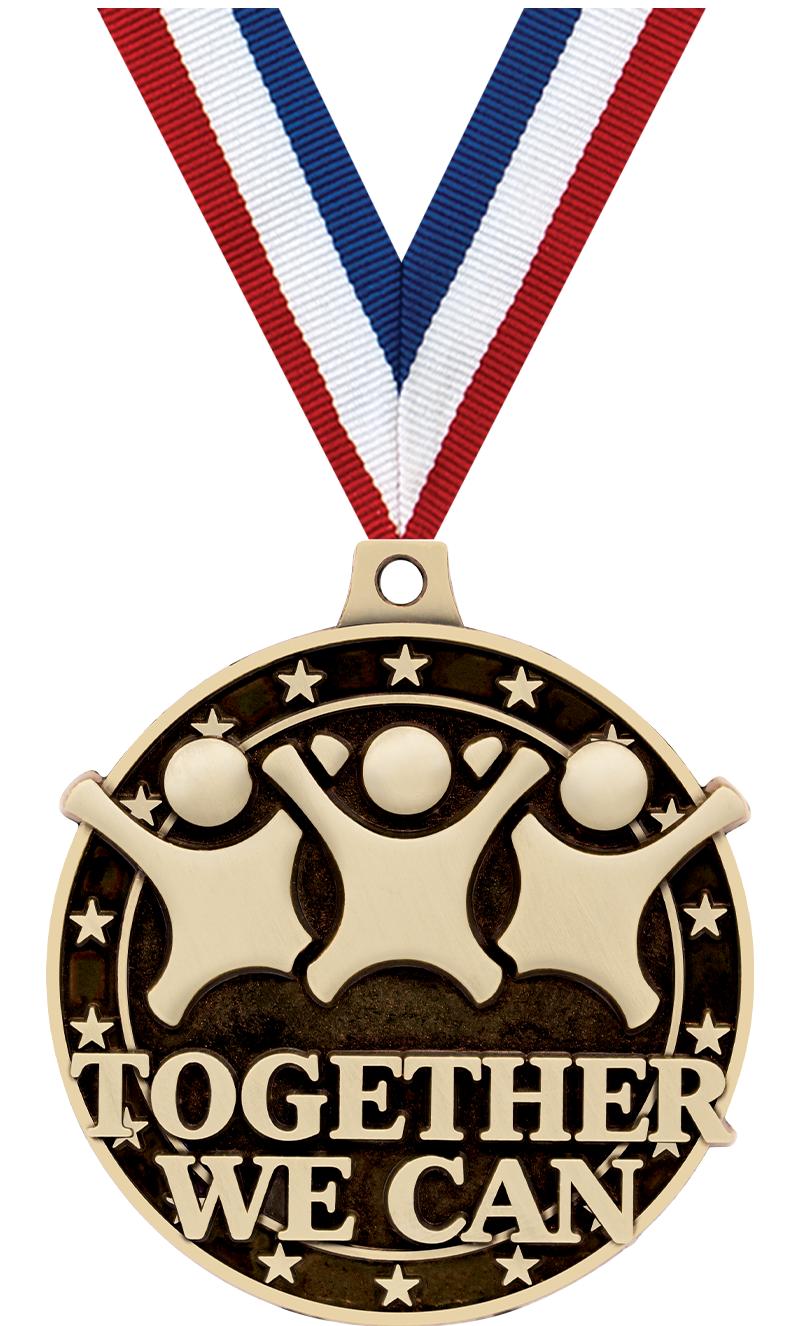 2" 3D TOGETHER WE CAN MEDAL GD