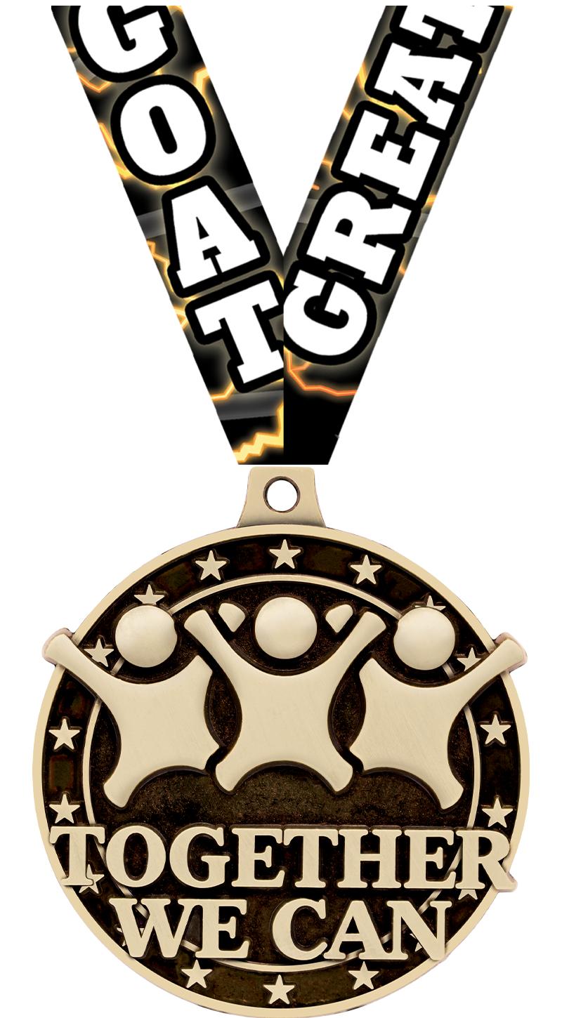 2" 3D TOGETHER WE CAN MEDAL GD