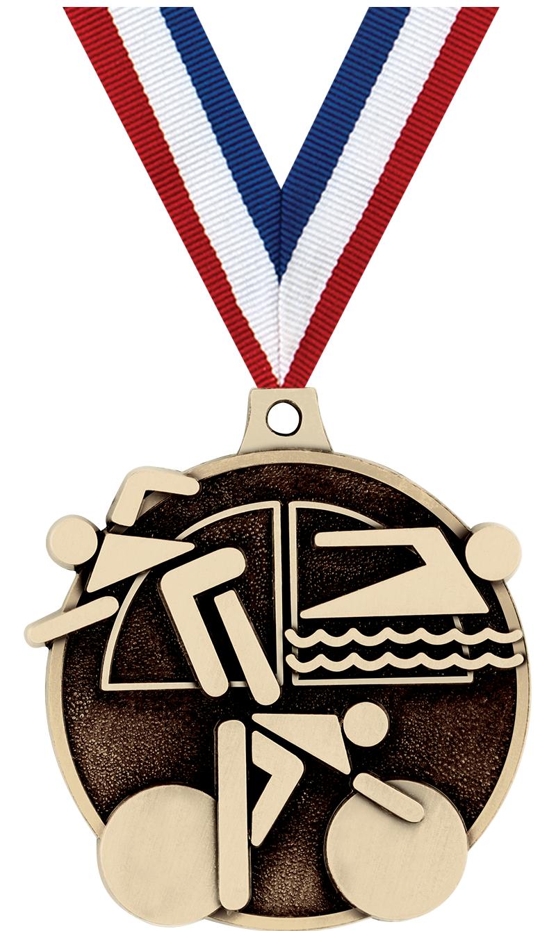 2" 3D TRIATHLON MEDAL GOLD