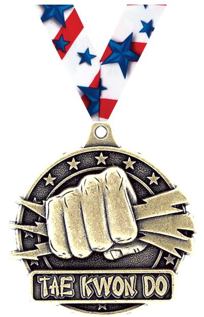 2" 3D TAE KWON DO MEDAL GOLD