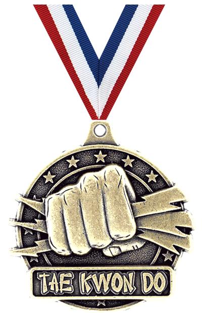 2" 3D TAE KWON DO MEDAL GOLD