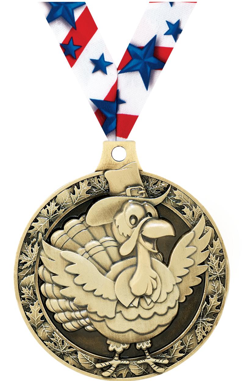 2"3D TURKEY MEDAL GOLD