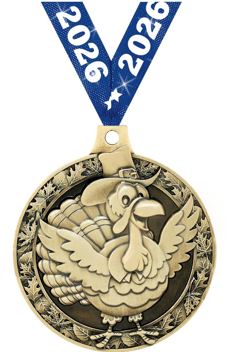 2"3D TURKEY MEDAL GOLD