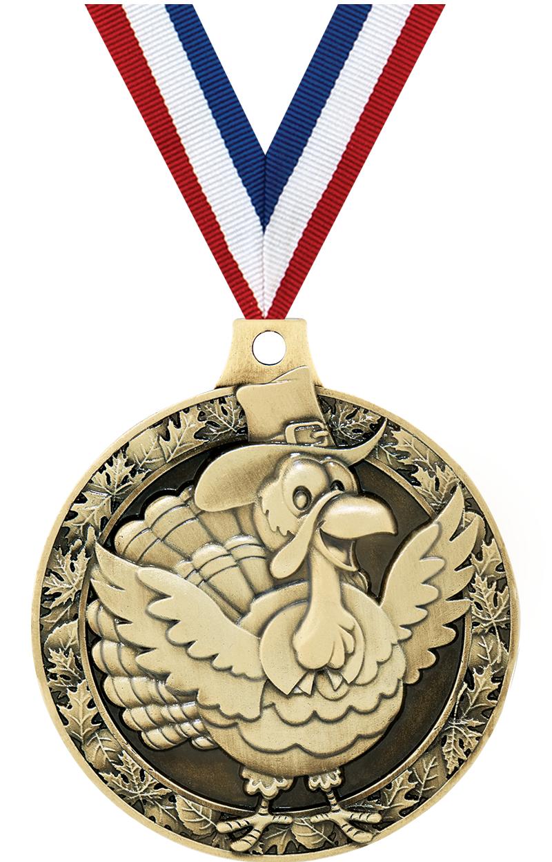 2"3D TURKEY MEDAL GOLD