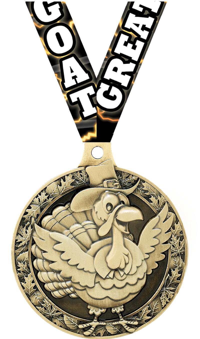 2"3D TURKEY MEDAL GOLD
