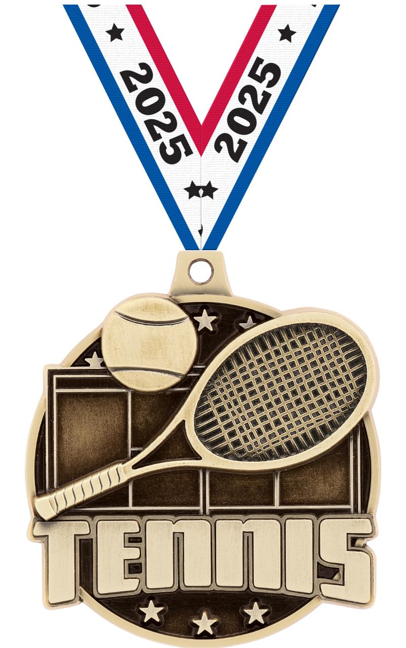 2" 3D TENNIS COURT GOLD