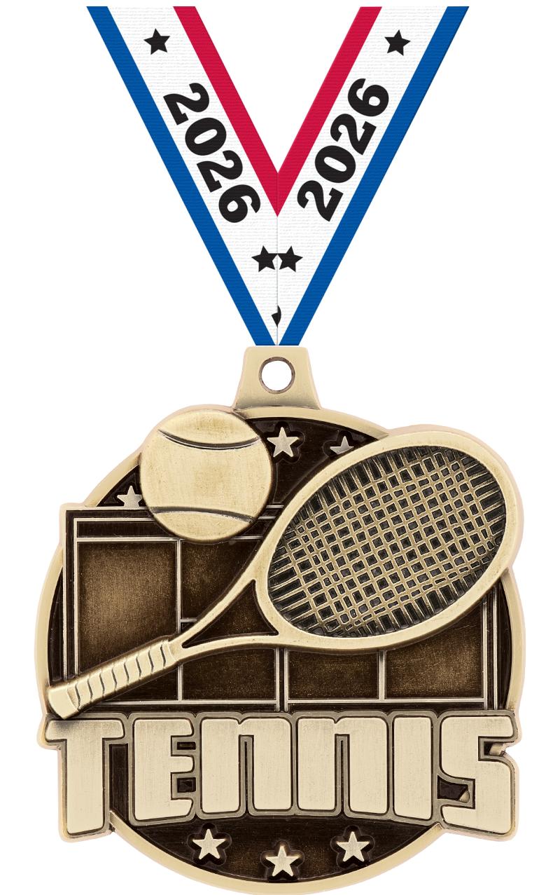 2" 3D TENNIS COURT GOLD