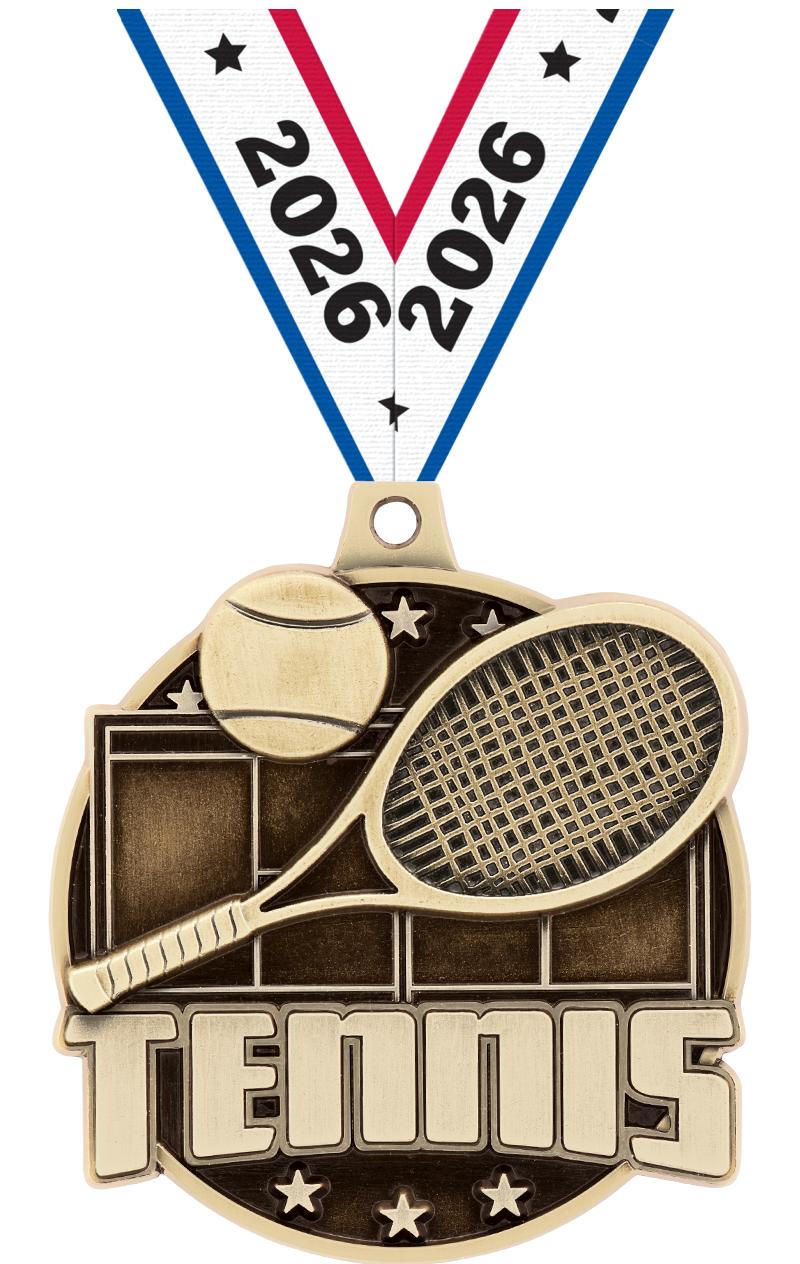 2" 3D TENNIS COURT GOLD