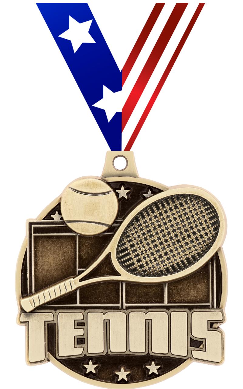 2" 3D TENNIS COURT GOLD