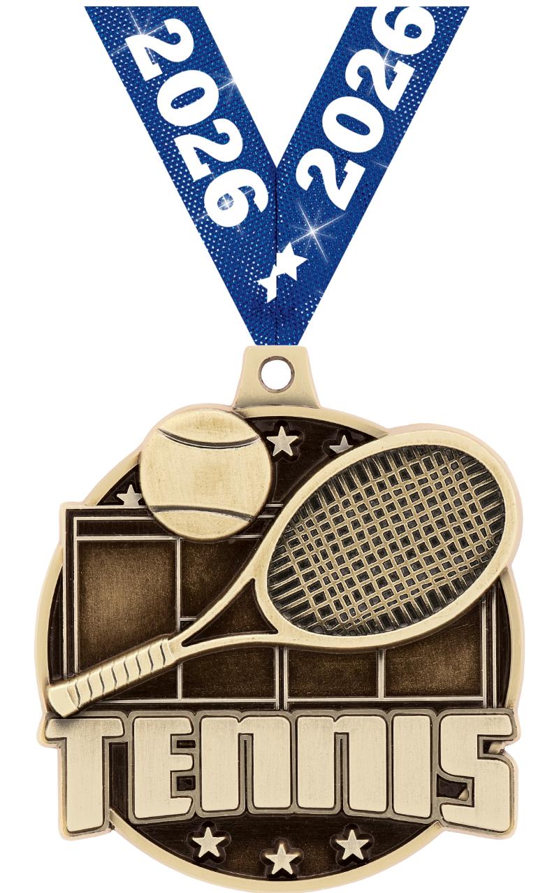 2" 3D TENNIS COURT GOLD