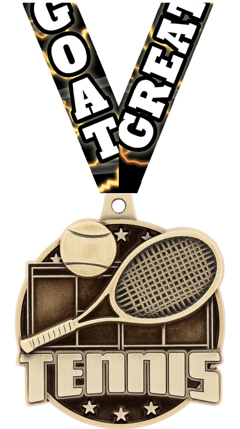 2" 3D TENNIS COURT GOLD