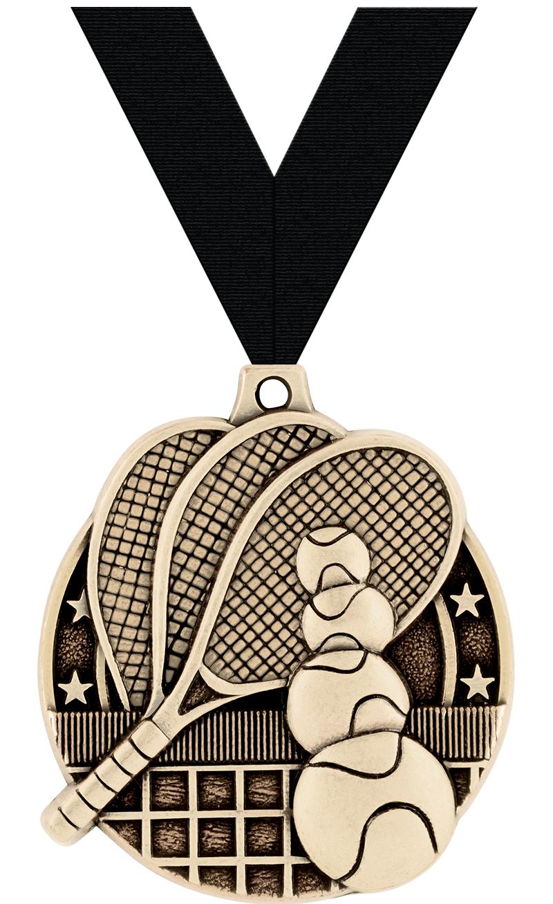 2" 3D TENNIS MEDAL GOLD