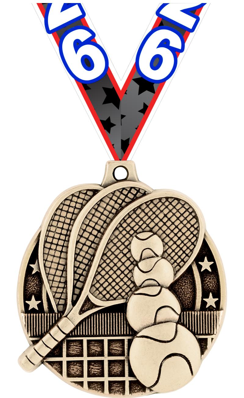 2" 3D TENNIS MEDAL GOLD