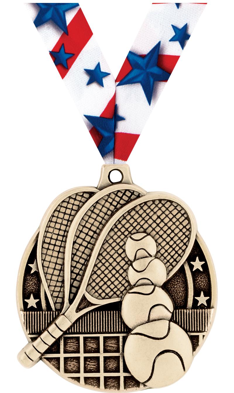 2" 3D TENNIS MEDAL GOLD