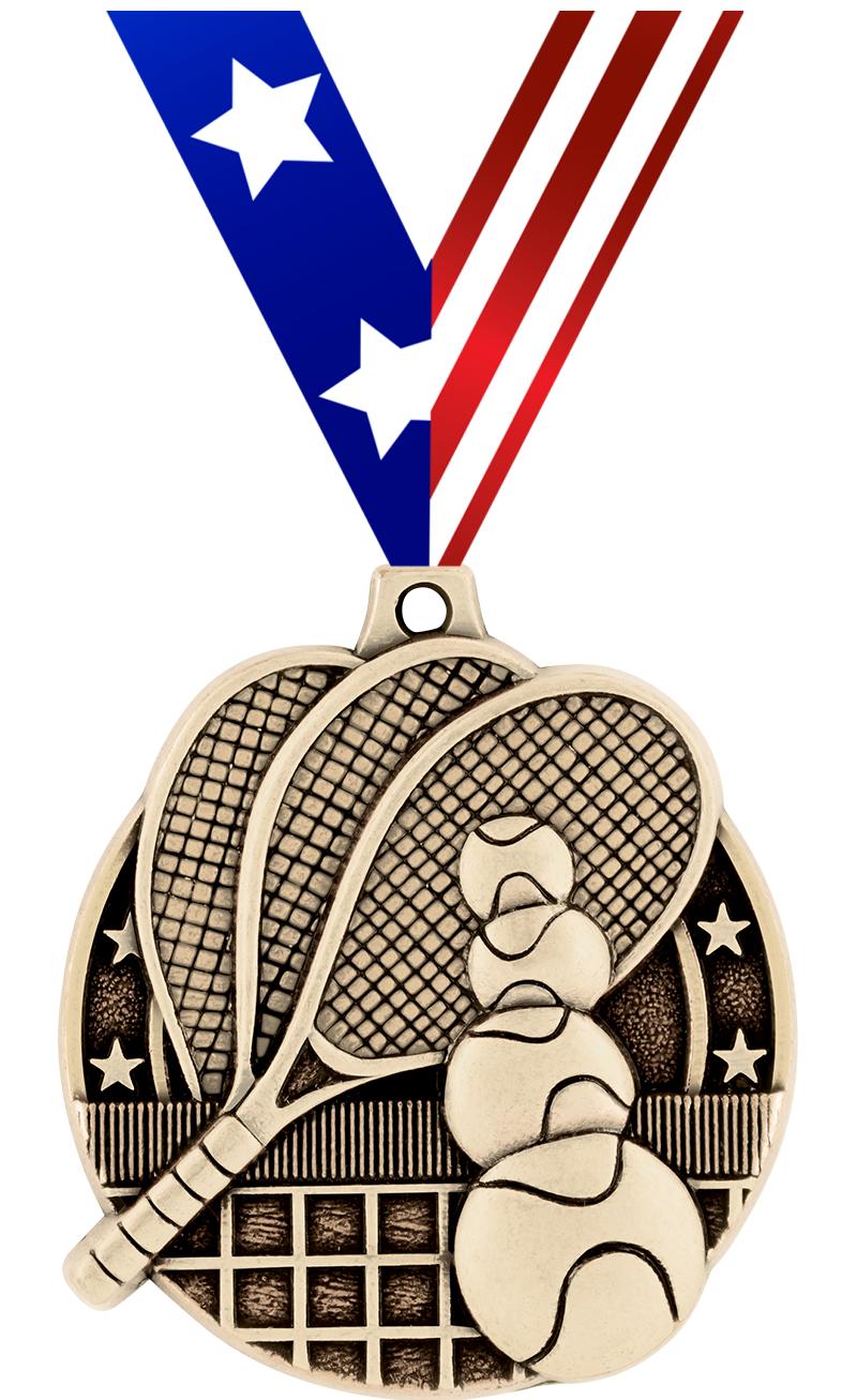 2" 3D TENNIS MEDAL GOLD