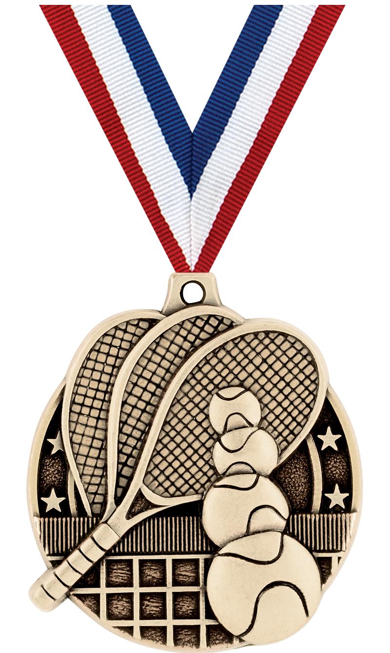 2" 3D TENNIS MEDAL GOLD