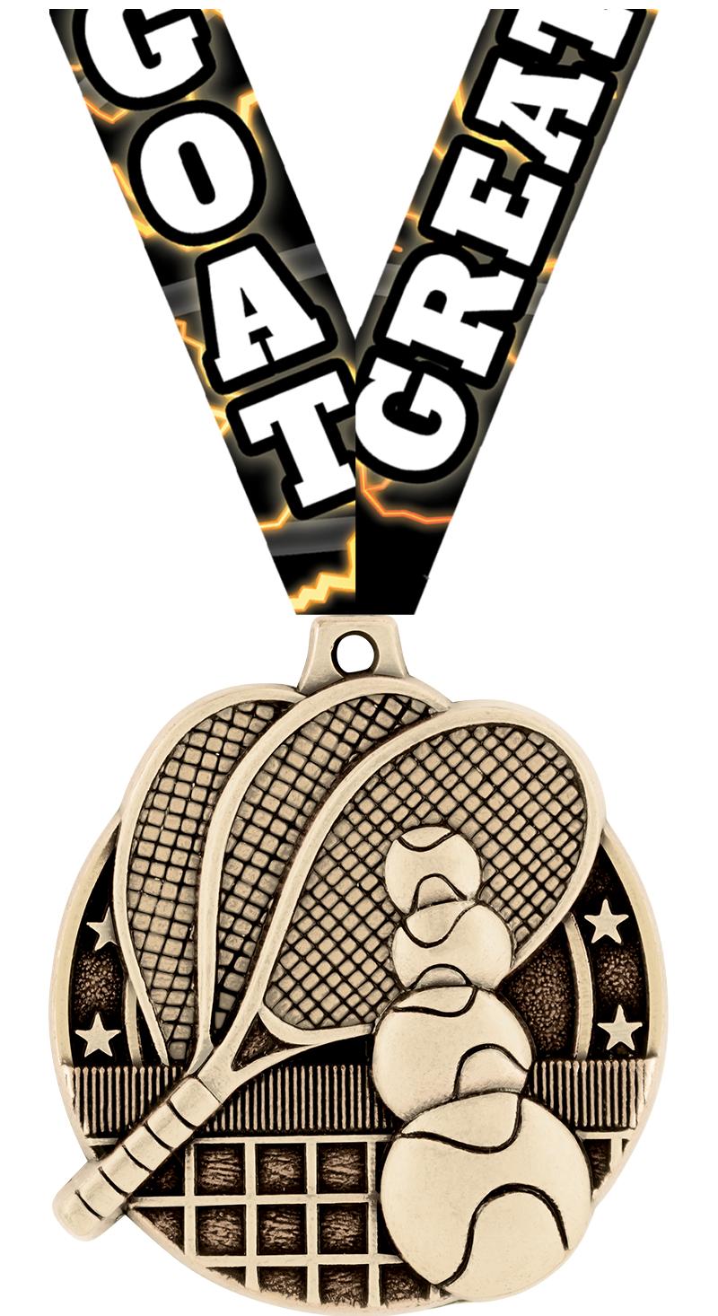 2" 3D TENNIS MEDAL GOLD