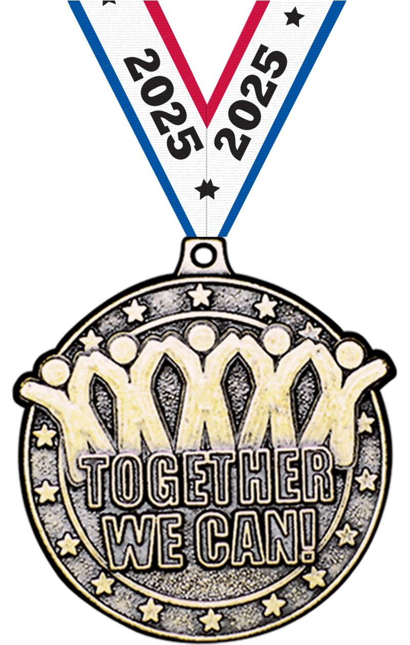 2" 3D TOGETHER WE CAN MEDAL GD