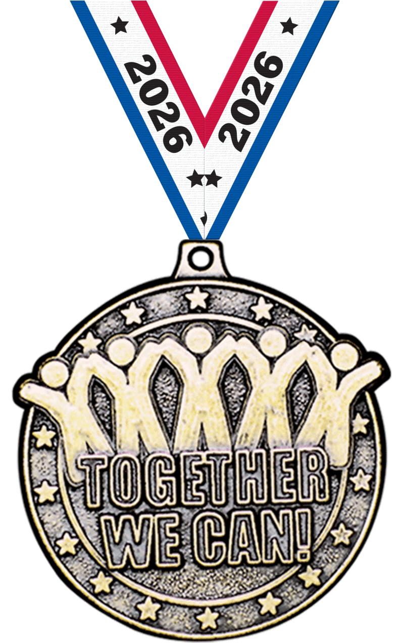 2" 3D TOGETHER WE CAN MEDAL GD