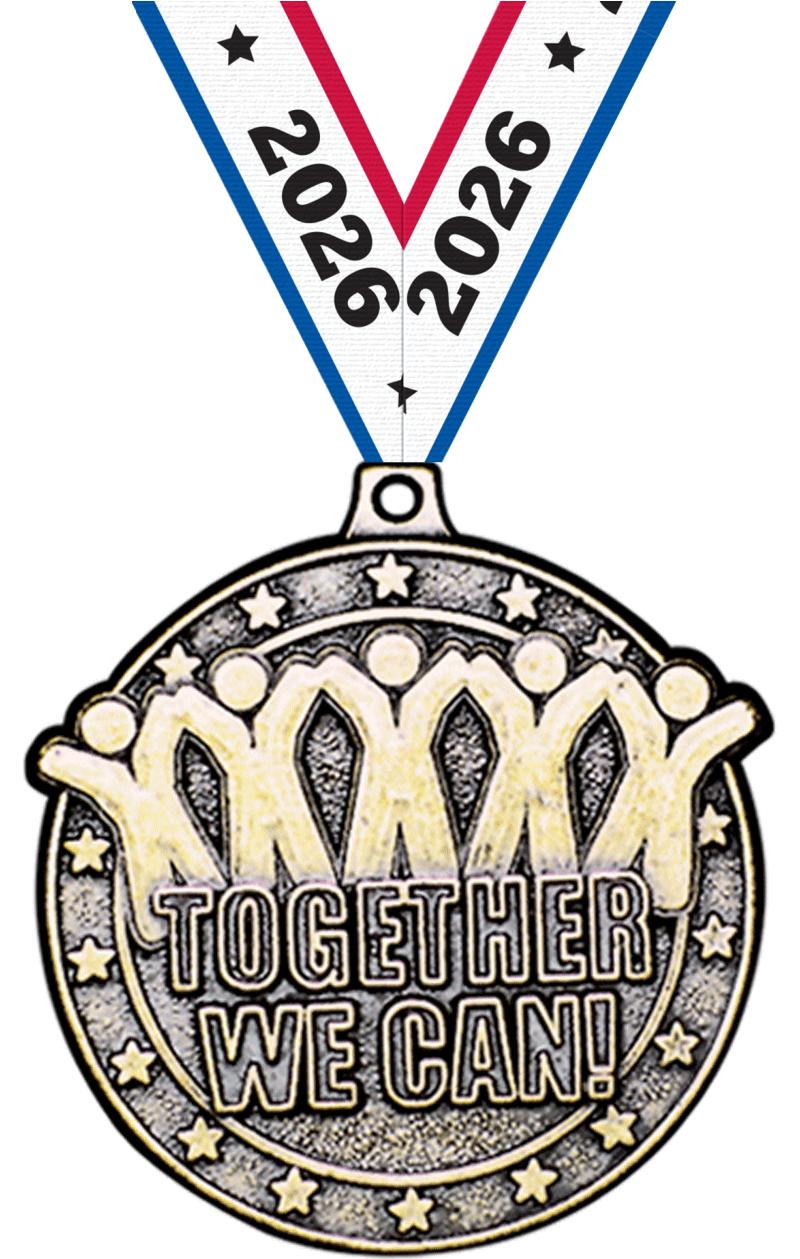 2" 3D TOGETHER WE CAN MEDAL GD