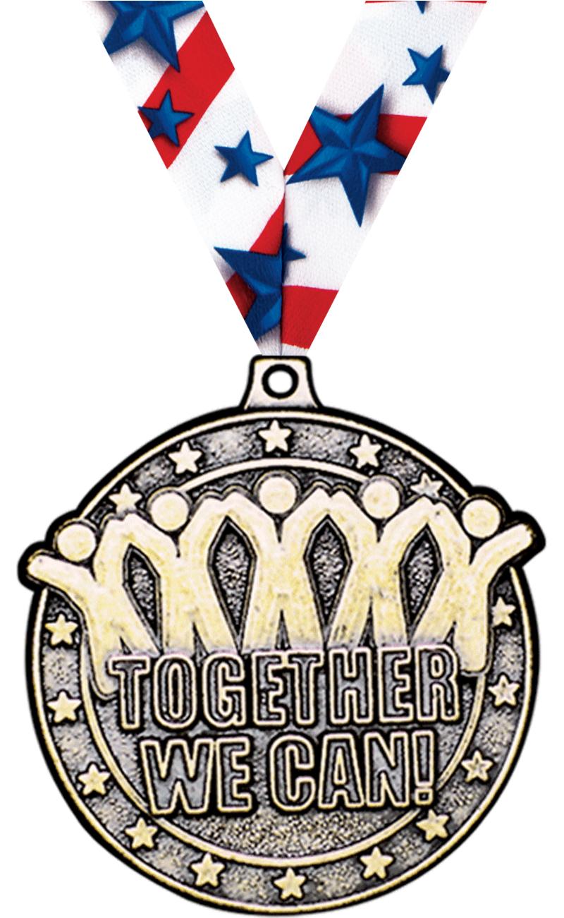 2" 3D TOGETHER WE CAN MEDAL GD