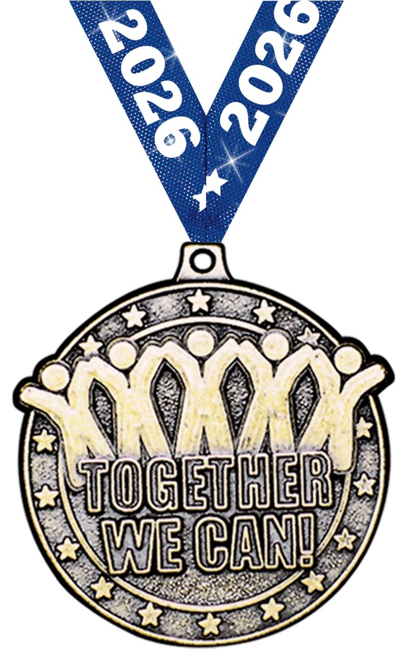 2" 3D TOGETHER WE CAN MEDAL GD