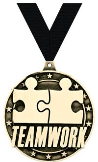 2" 3D TEAMWORK GOLD MEDAL