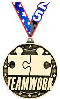 2" 3D TEAMWORK GOLD MEDAL