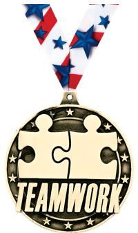 2" 3D TEAMWORK GOLD MEDAL