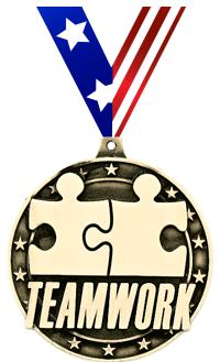 2" 3D TEAMWORK GOLD MEDAL